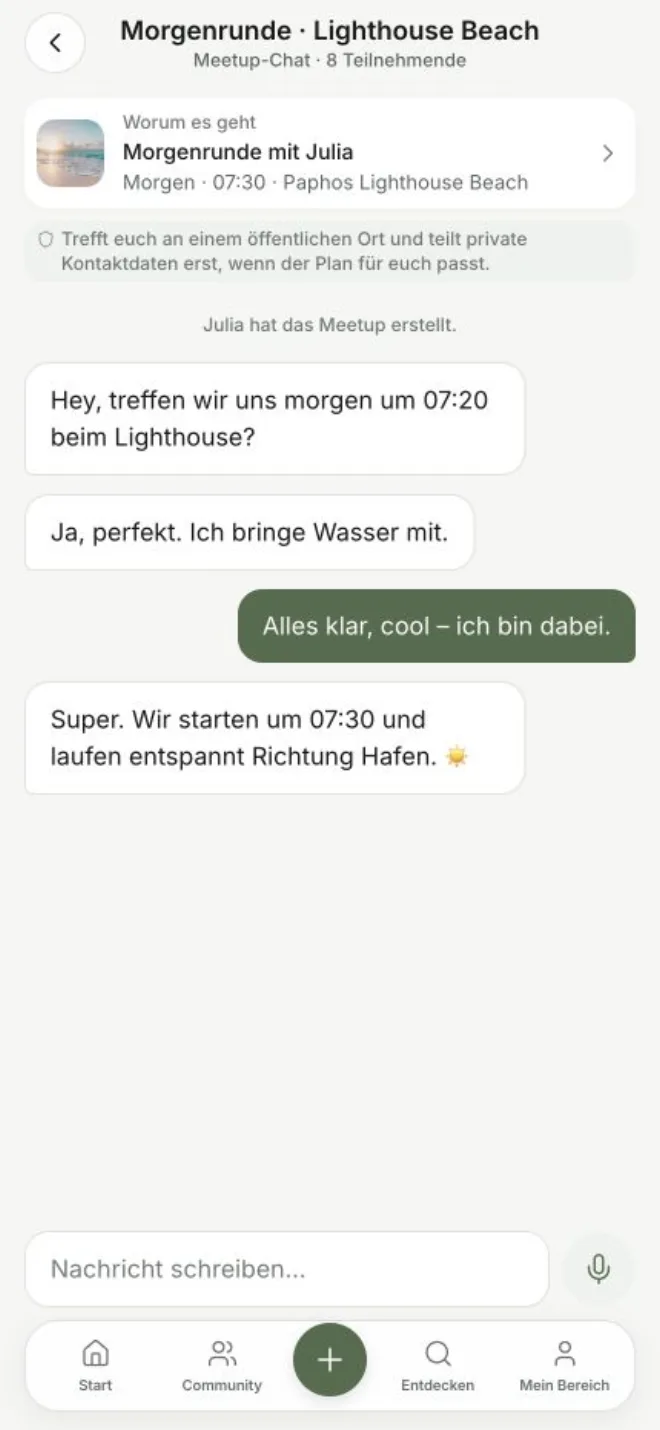 Echt gerenderter direkter Meetup-Chat mit Julia