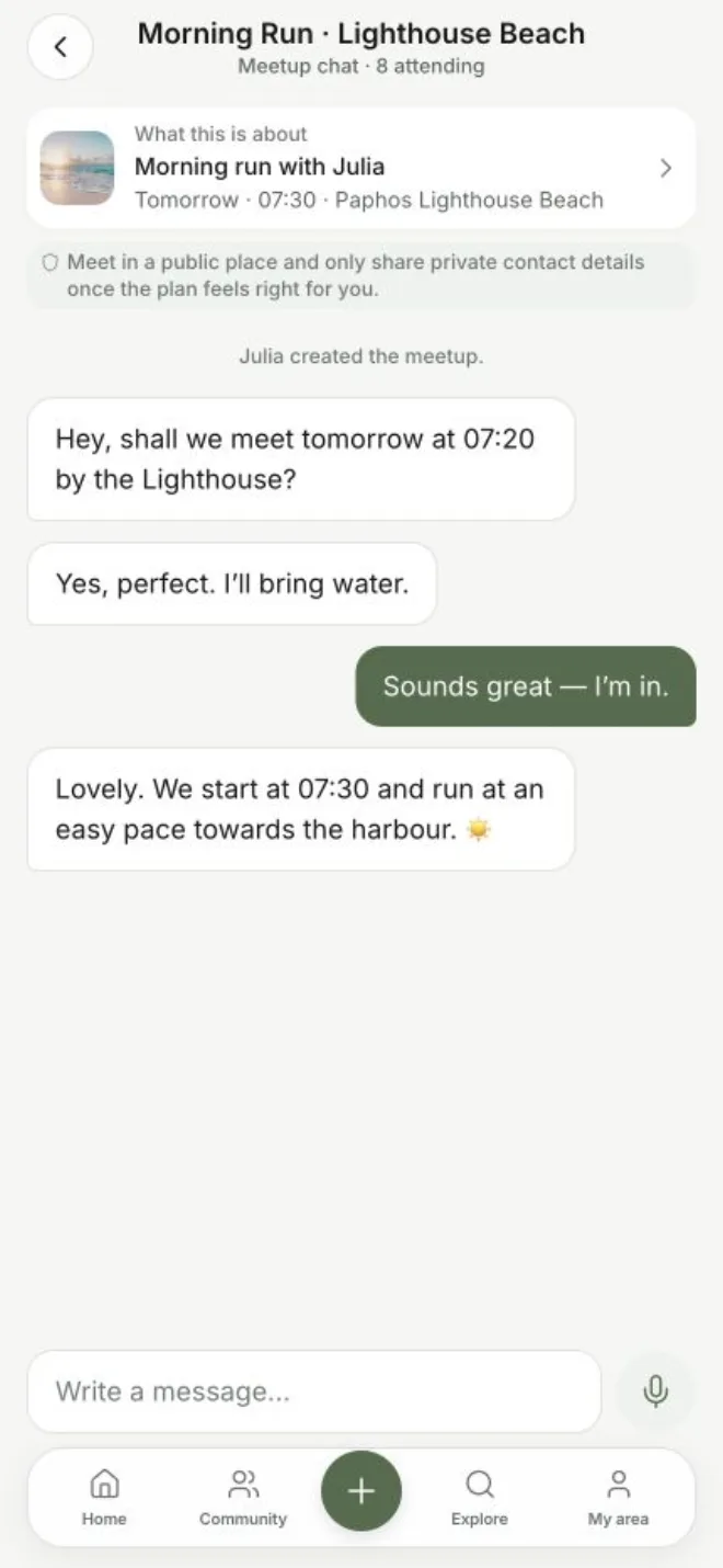 Real direct meetup chat with Julia
